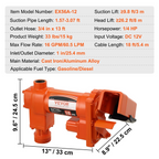 Bomba de transferencia de combustible, 12 V CC | VEVOR