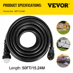 Cable de alimentación para generador de 15 metros | VEVOR