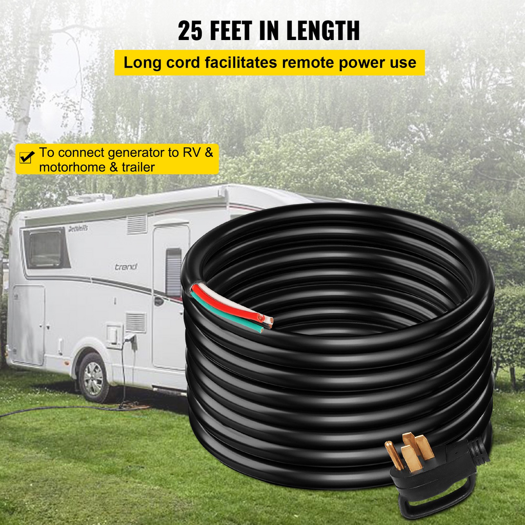 Cable de alimentación para caravanas y generadores, 50 A | VEVOR