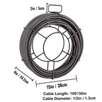 Cable de limpieza de desagües de 30, 5 metros x | VEVOR
