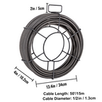 Cable de limpieza de desagües de 50 pies x 1/2 pulgada | VEVOR