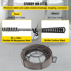 Cable de limpieza de desagües de 50 pies x 3/8 de pulgada | VEVOR