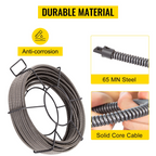 Cable de limpieza de desagües de 30, 5 m x, 9,5 mm | VEVOR