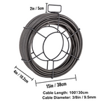 Cable de limpieza de desagües de 30, 5 m x, 9,5 mm | VEVOR