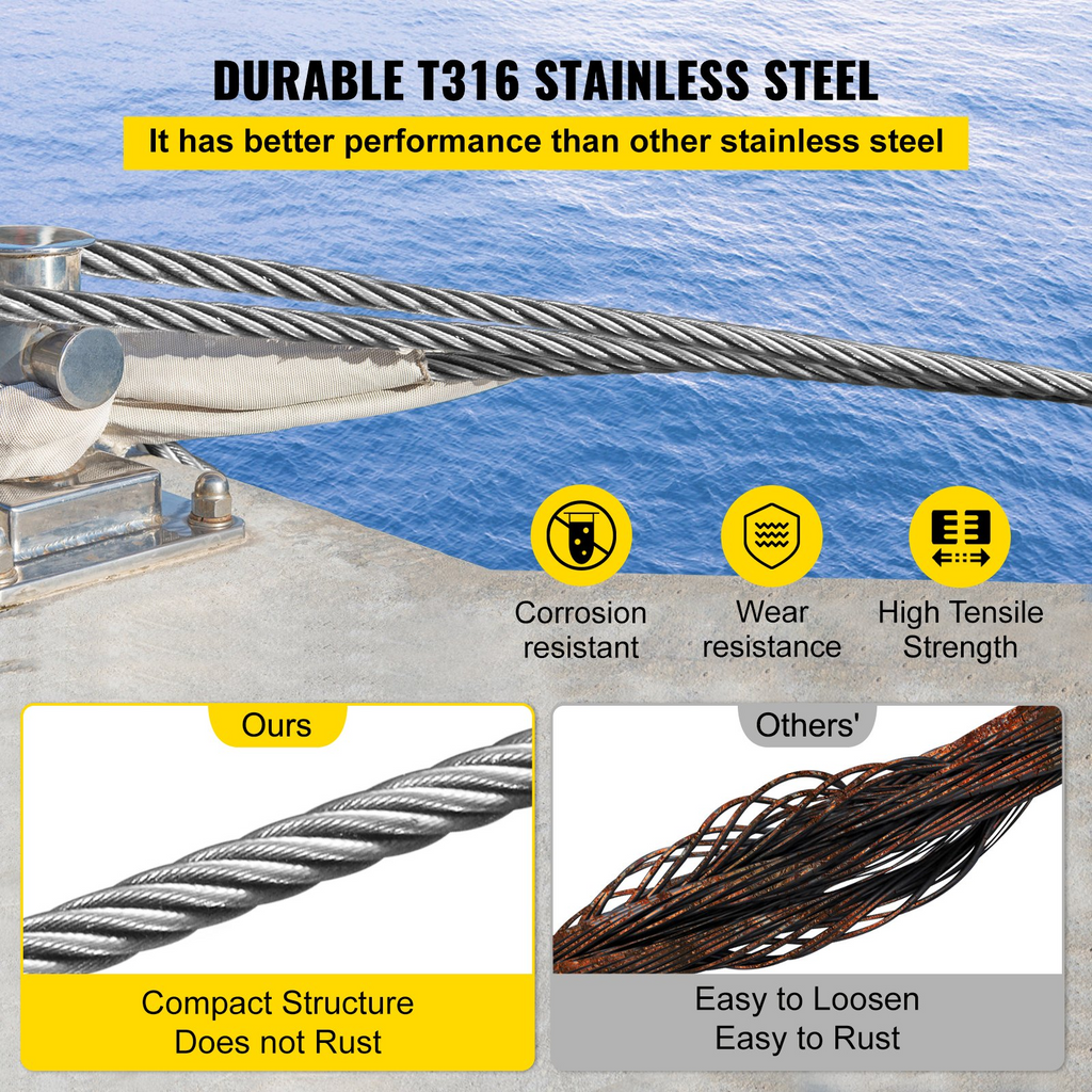 Cable de acero inoxidable | VEVOR