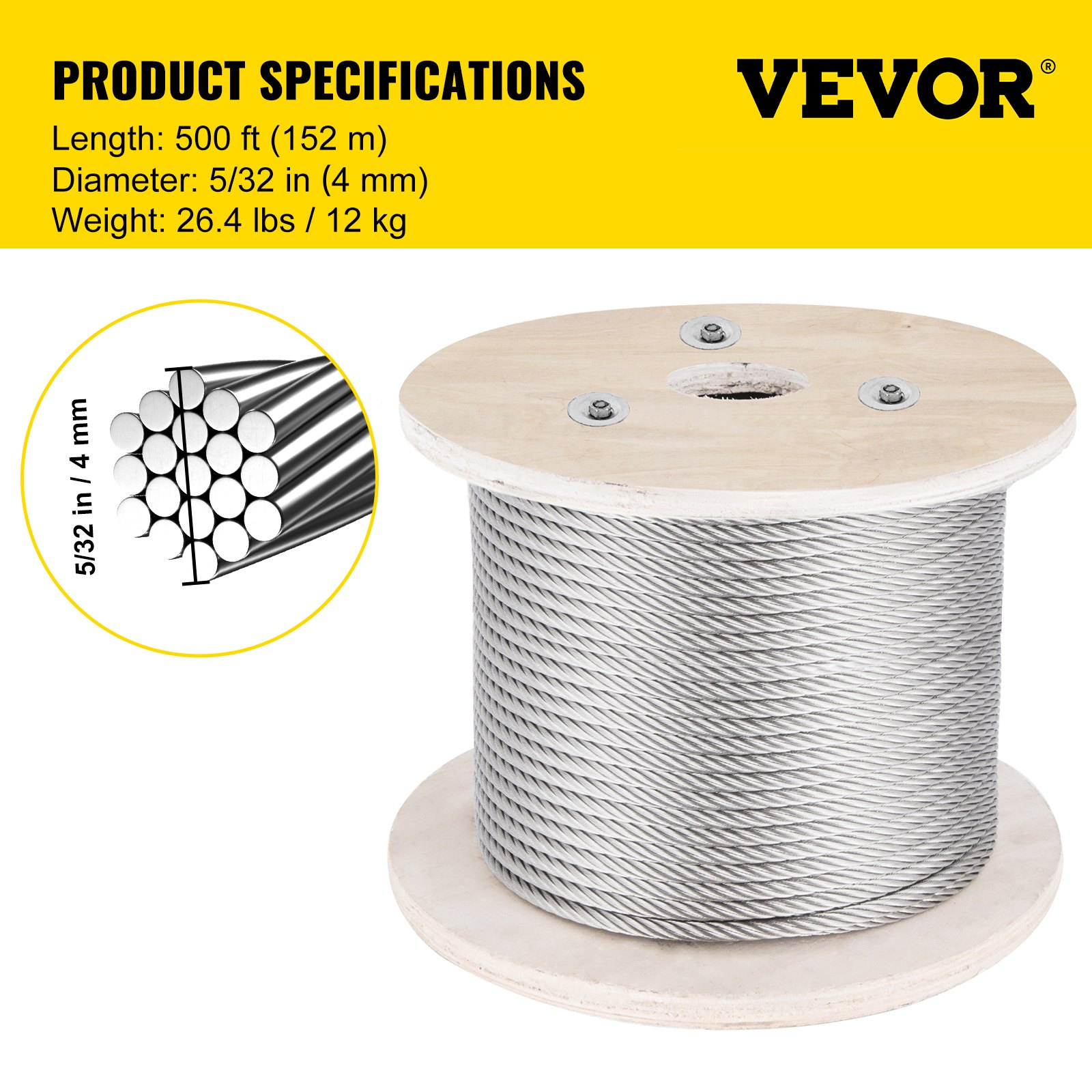 Cable de acero inoxidable | VEVOR