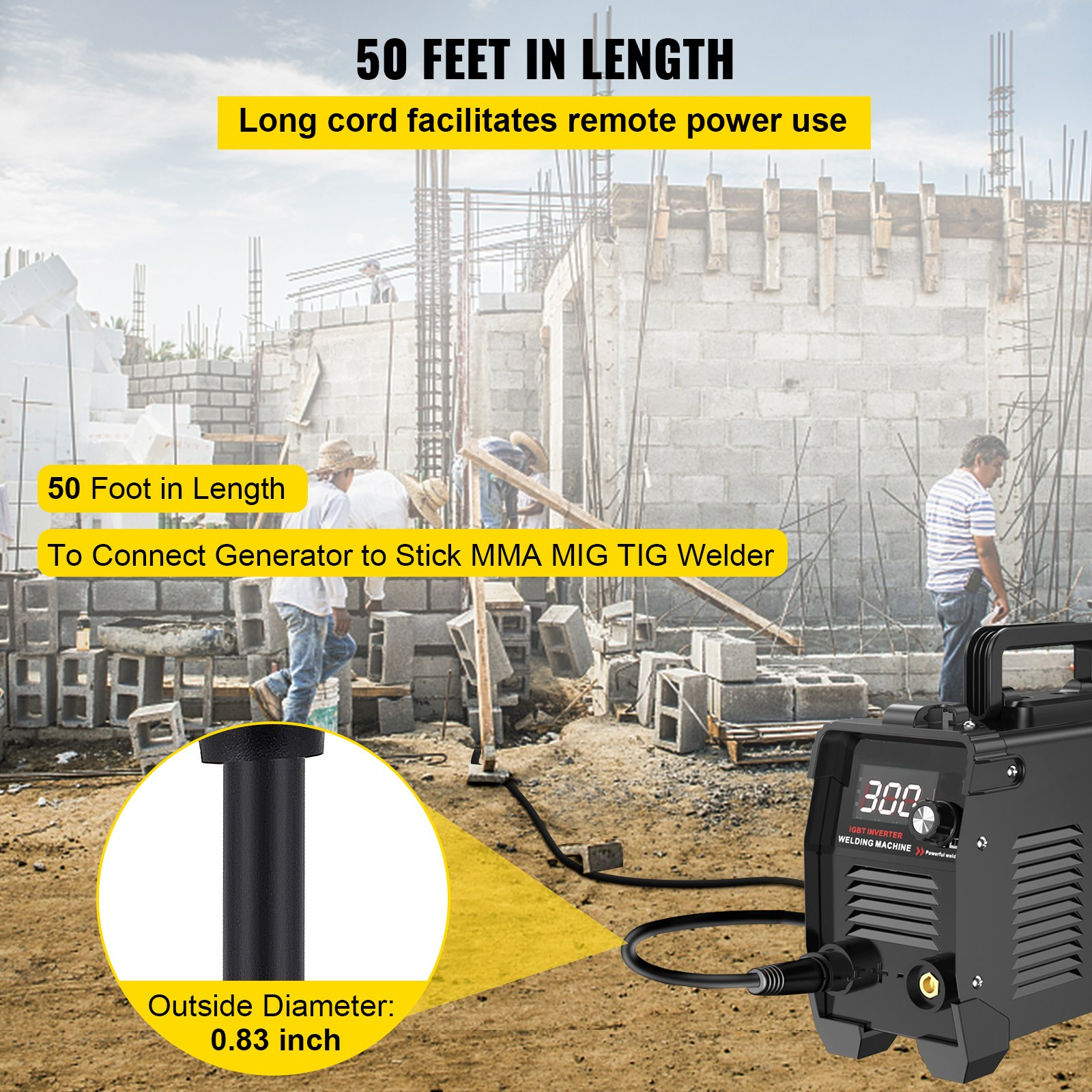 Cable de extensión para soldadora de 40 amperios | VEVOR