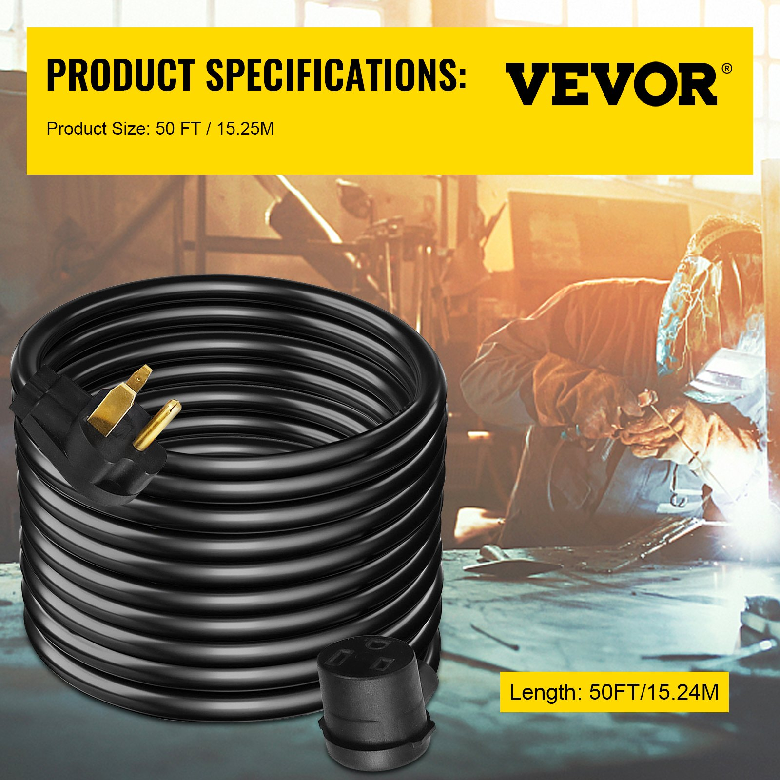 Cable de extensión para soldadora de 40 amperios | VEVOR