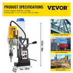 Taladro magnético, 1100 W, diámetro de perforación | VEVOR