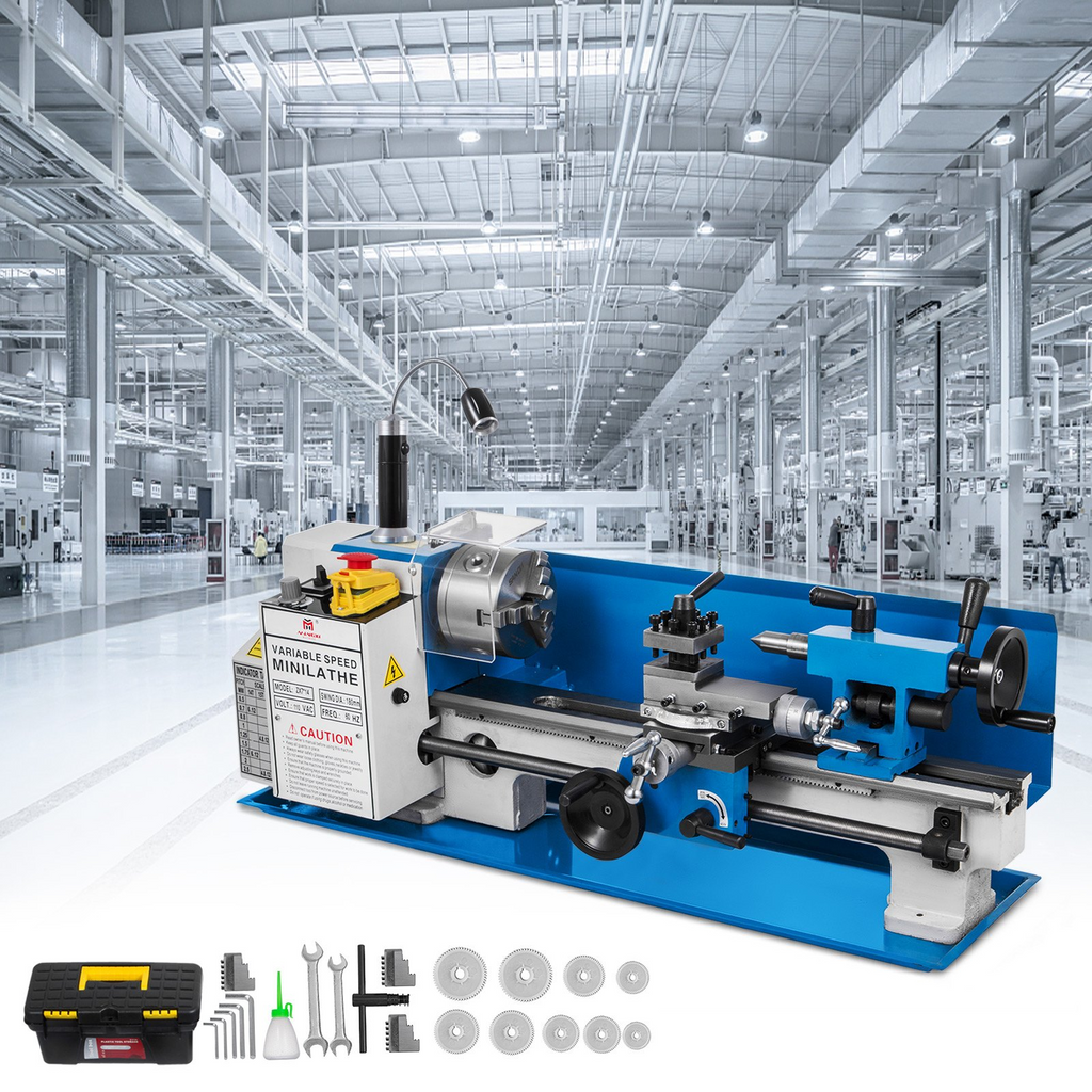 Torno de metal de 7x14 pulgadas, 550 W | VEVOR