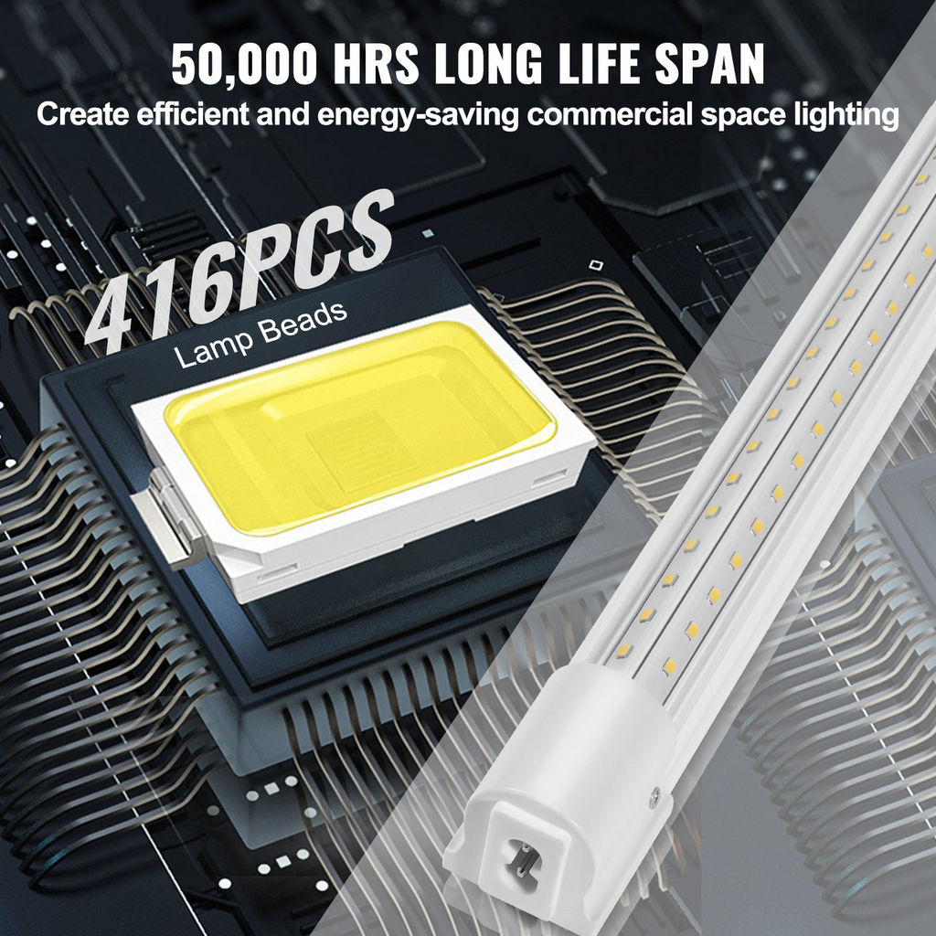 Paquete de 10 luces LED para taller, 2, 4 m (8 pies) | VEVOR