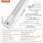 Paquete de 10 luces LED para taller, 2, 4 m (8 pies) | VEVOR
