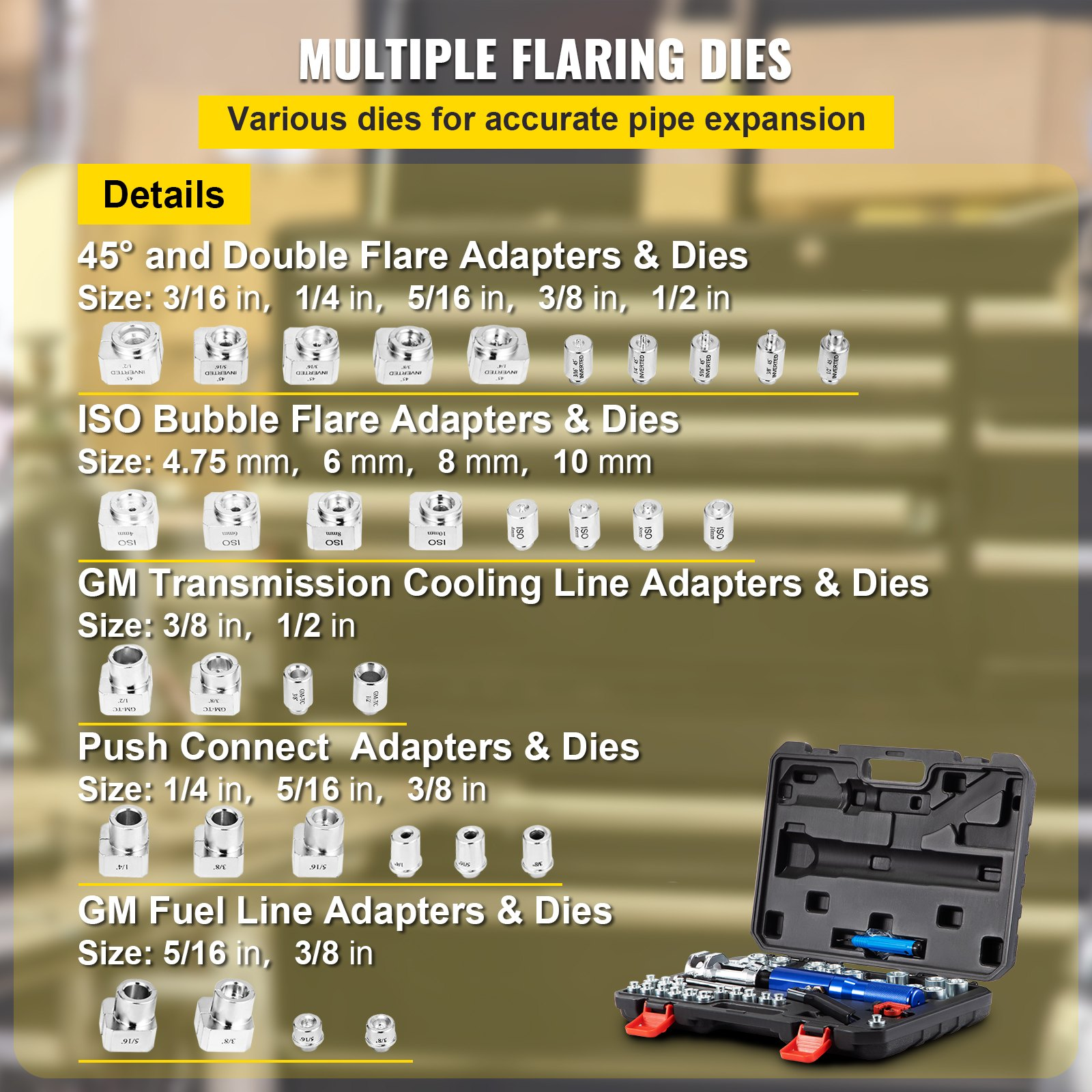 Kit de herramientas hidráulicas para abocardado | VEVOR