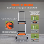 Carretilla plegable, capacidad de carga de 125 kg | VEVOR