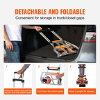 Carretilla plegable, capacidad de carga de 125 kg | VEVOR