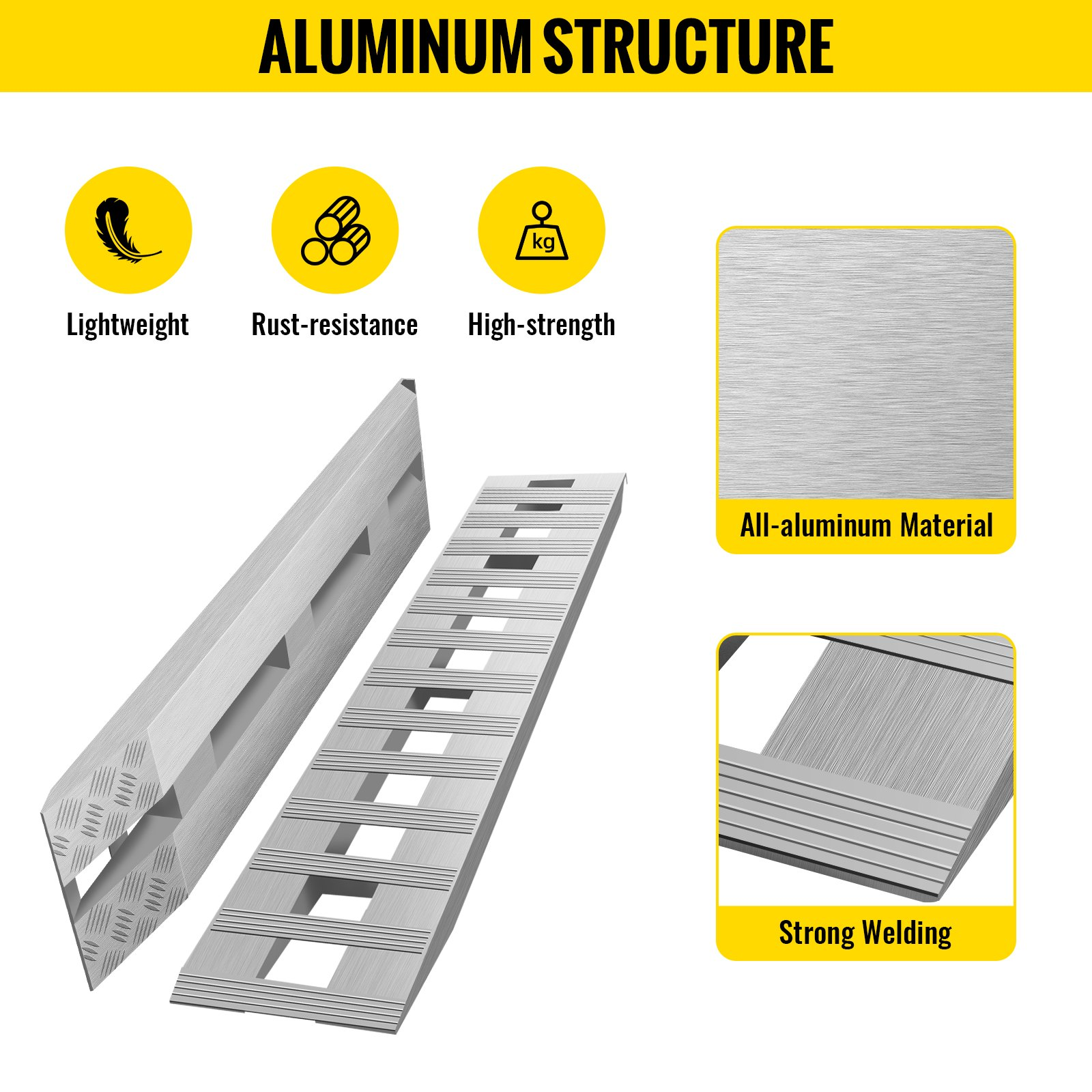 Rampas de aluminio de 84x14 pulgadas | VEVOR