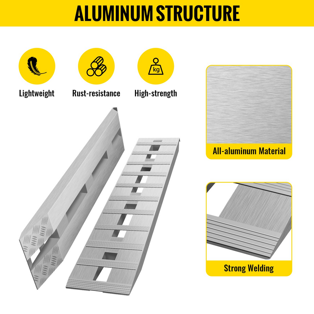 Rampas de remolque de aluminio de 60'' x 12'' | VEVOR