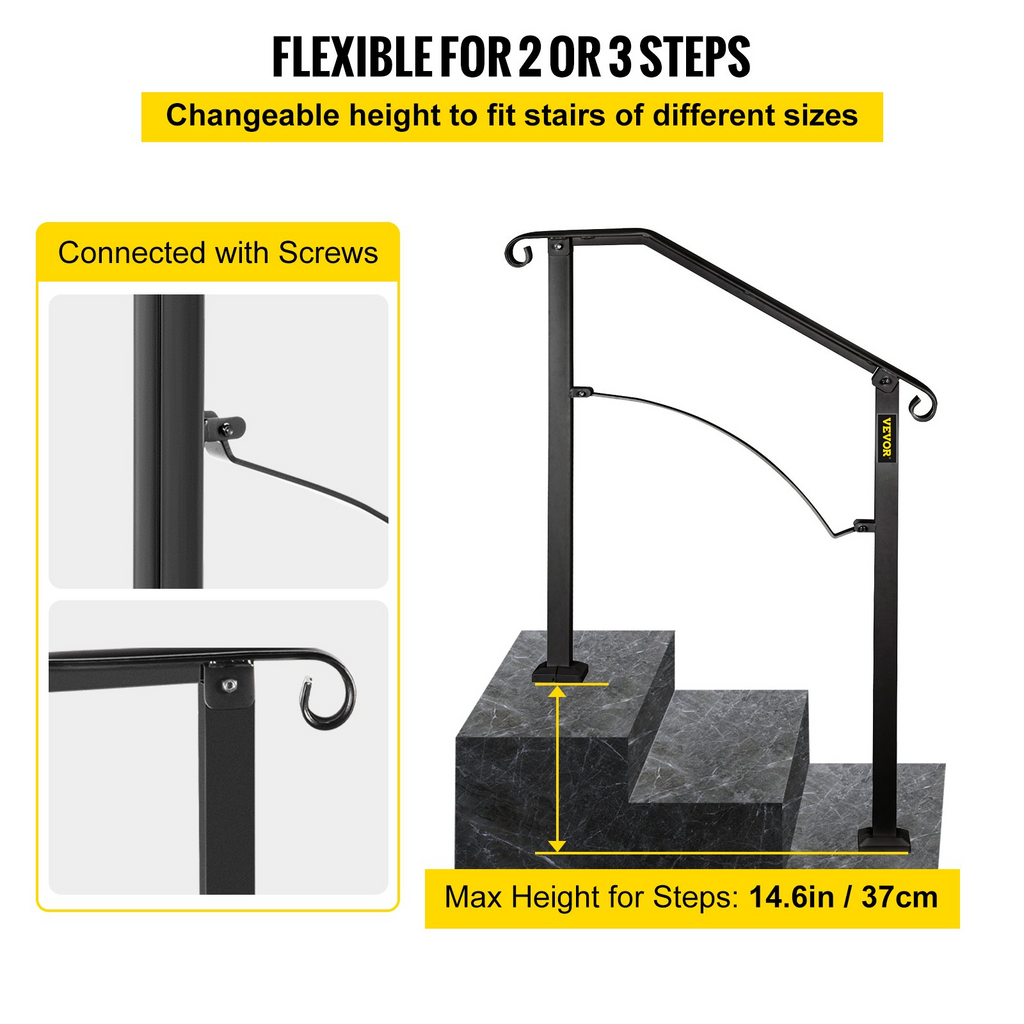 Barandillas para escaleras exteriores LTFS2H3BHS | VEVOR