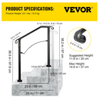 Barandillas para escaleras exteriores LTFS2H3BHS | VEVOR