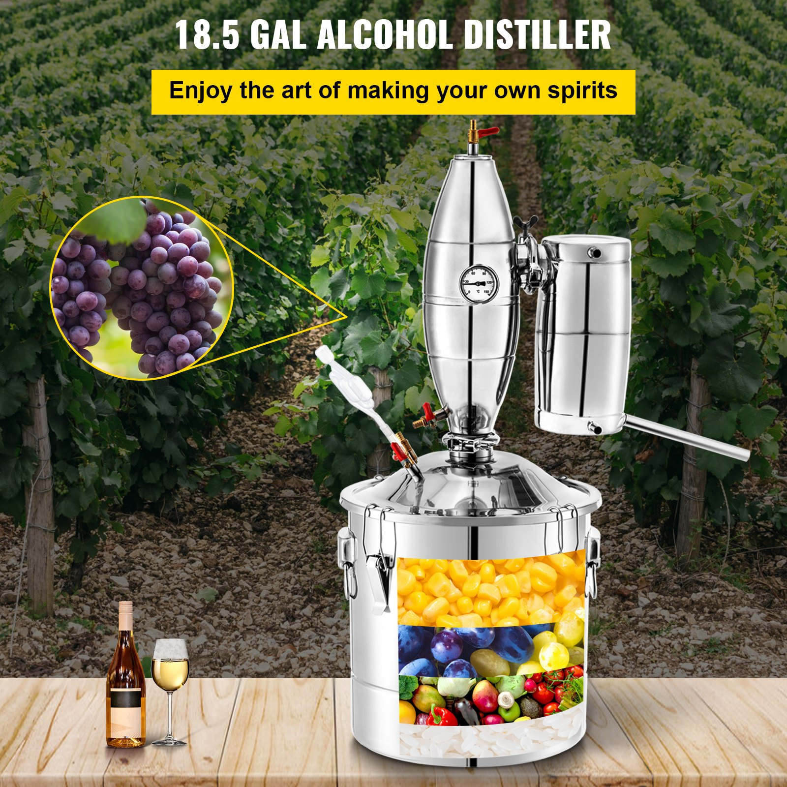 Destilador de agua y alcohol de 70 litros | VEVOR