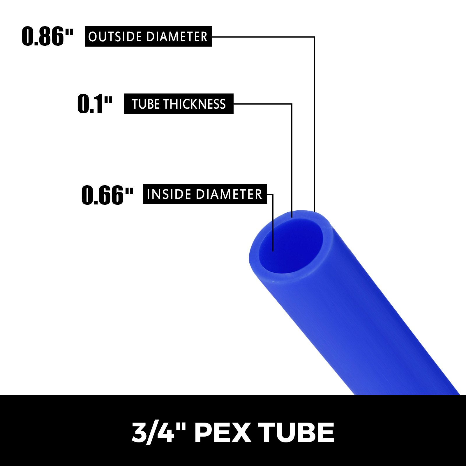 Tubo PEX de 3/4", 500 pies, tubo PEX (3/4" | VEVOR