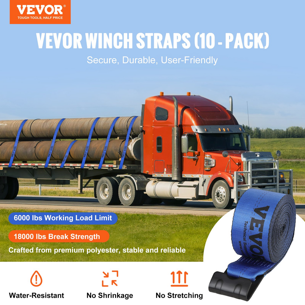 Correas para cabrestante, 4" x 30' | VEVOR