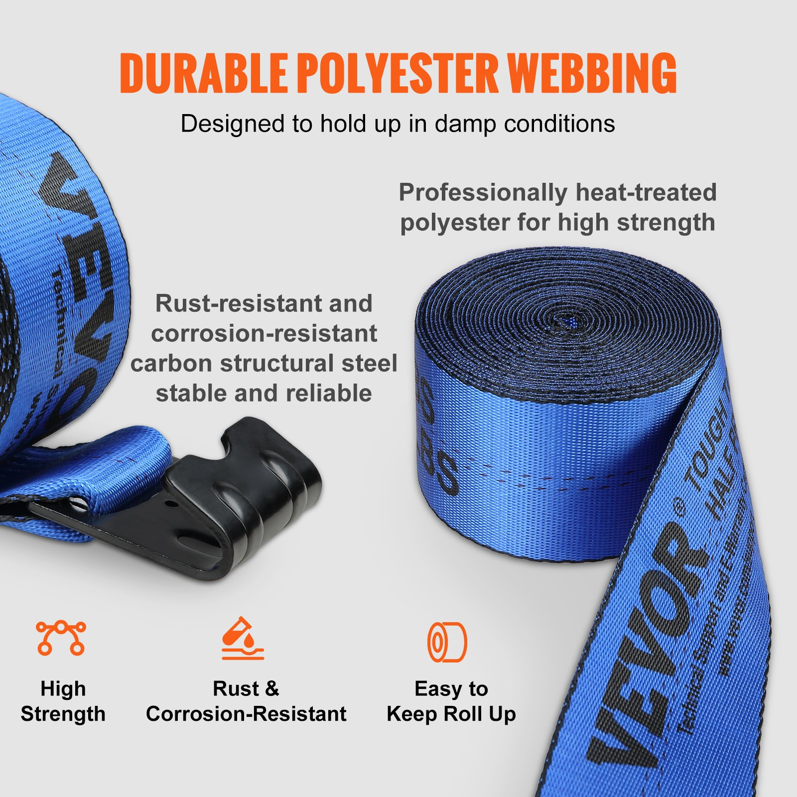 Correas para cabrestante, 4" x 30' | VEVOR
