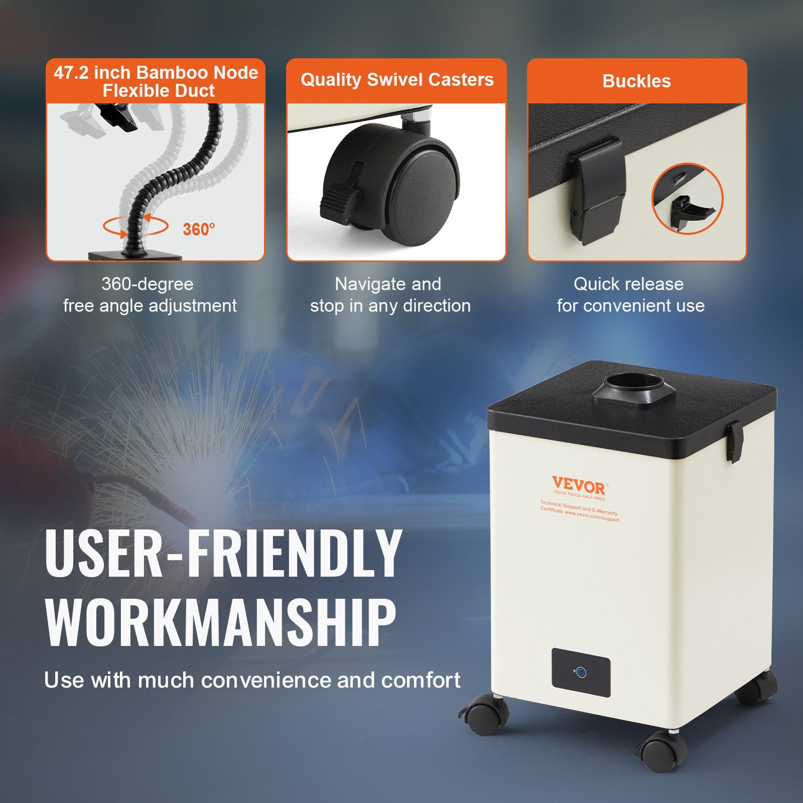 Extractor de humos de soldadura, 150 W | VEVOR