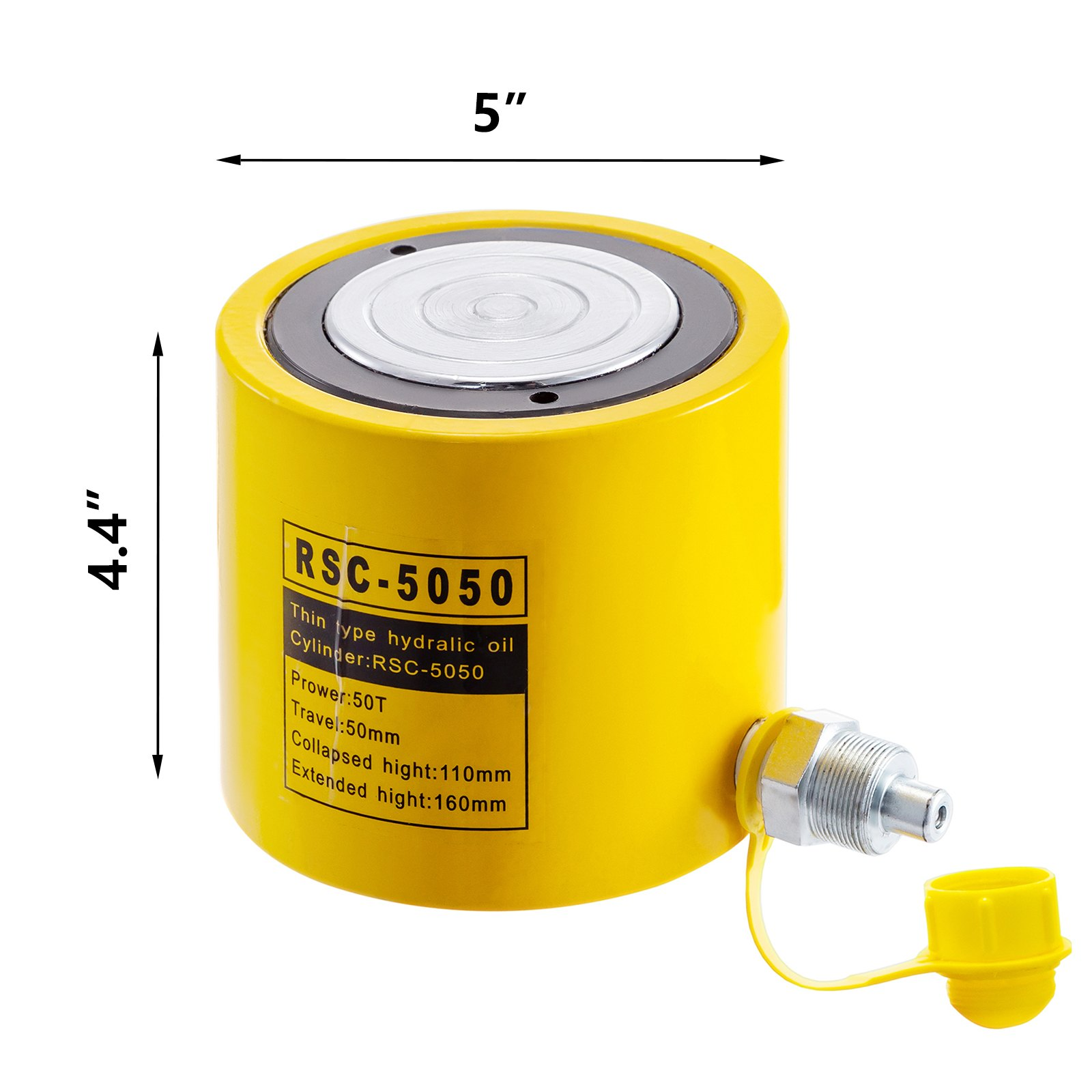 Cilindro hidráulico de simple efecto de 50T y 2" | VEVOR