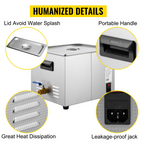Limpiador ultrasónico 15L mejorado (calentador de 600 W | VEVOR