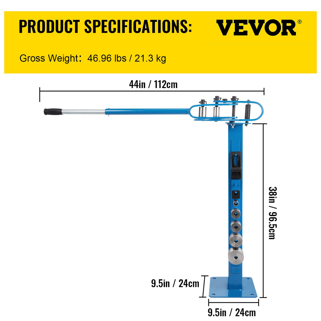 Dobladora de metal YP-38 para barras planas y cuadradas | VEVOR
