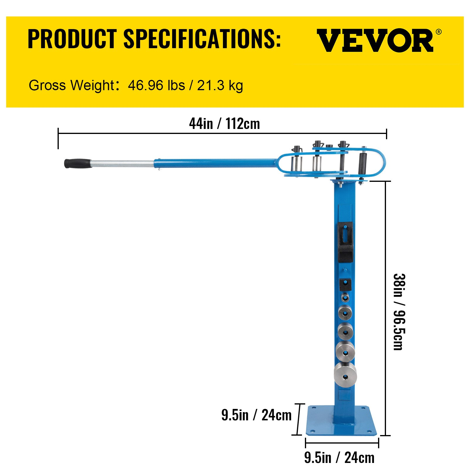 Dobladora de metal YP-38 para barras planas y cuadradas | VEVOR