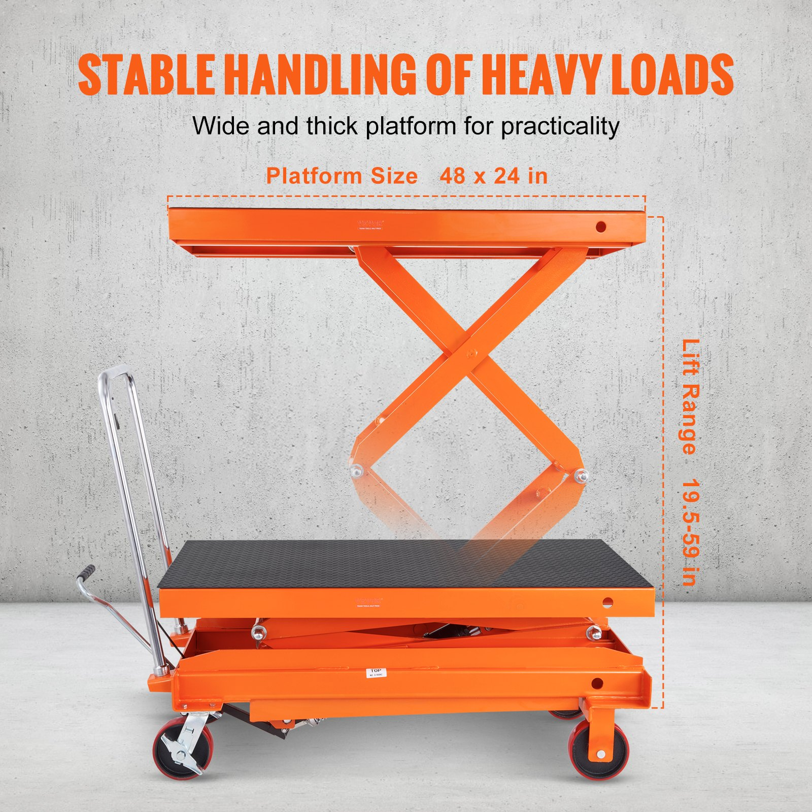 Mesa elevadora hidráulica, capacidad de 800 kg | VEVOR
