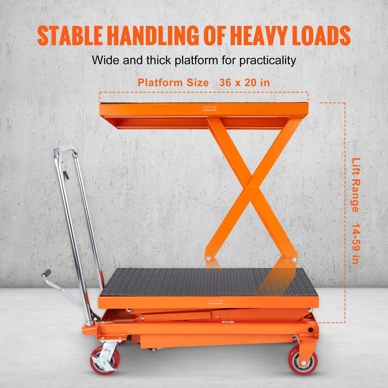 Mesa elevadora hidráulica, capacidad de 340 kg | VEVOR