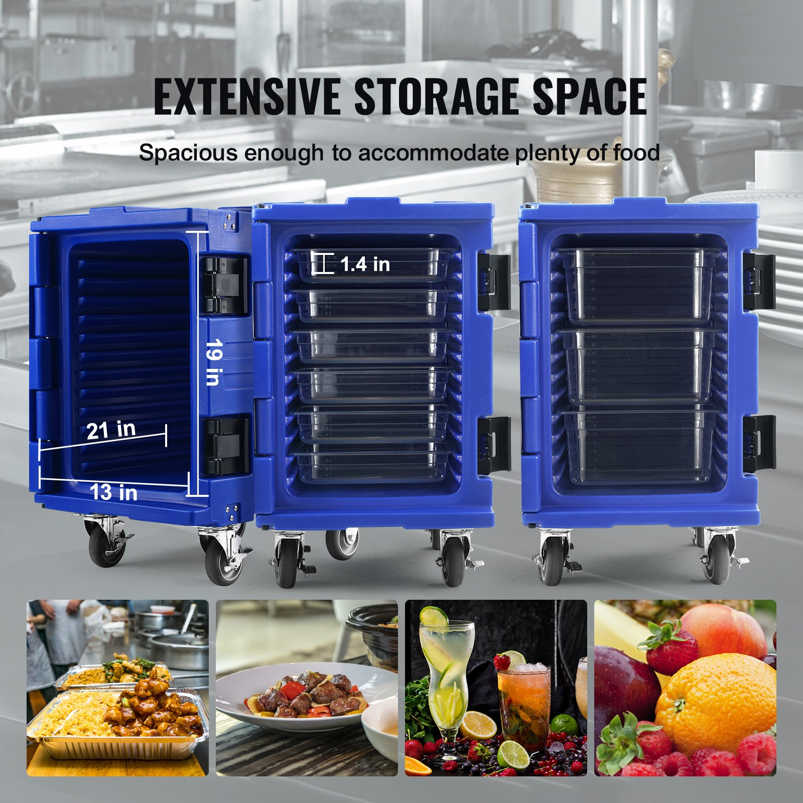 Transportador de bandejas de alimentos isotérmicos SPBWXL90 | VEVOR