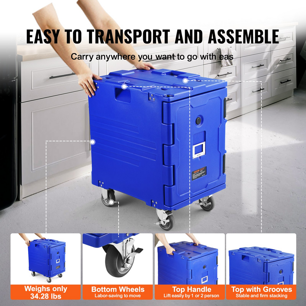 Transportador de bandejas de alimentos isotérmicos SPBWXL90 | VEVOR