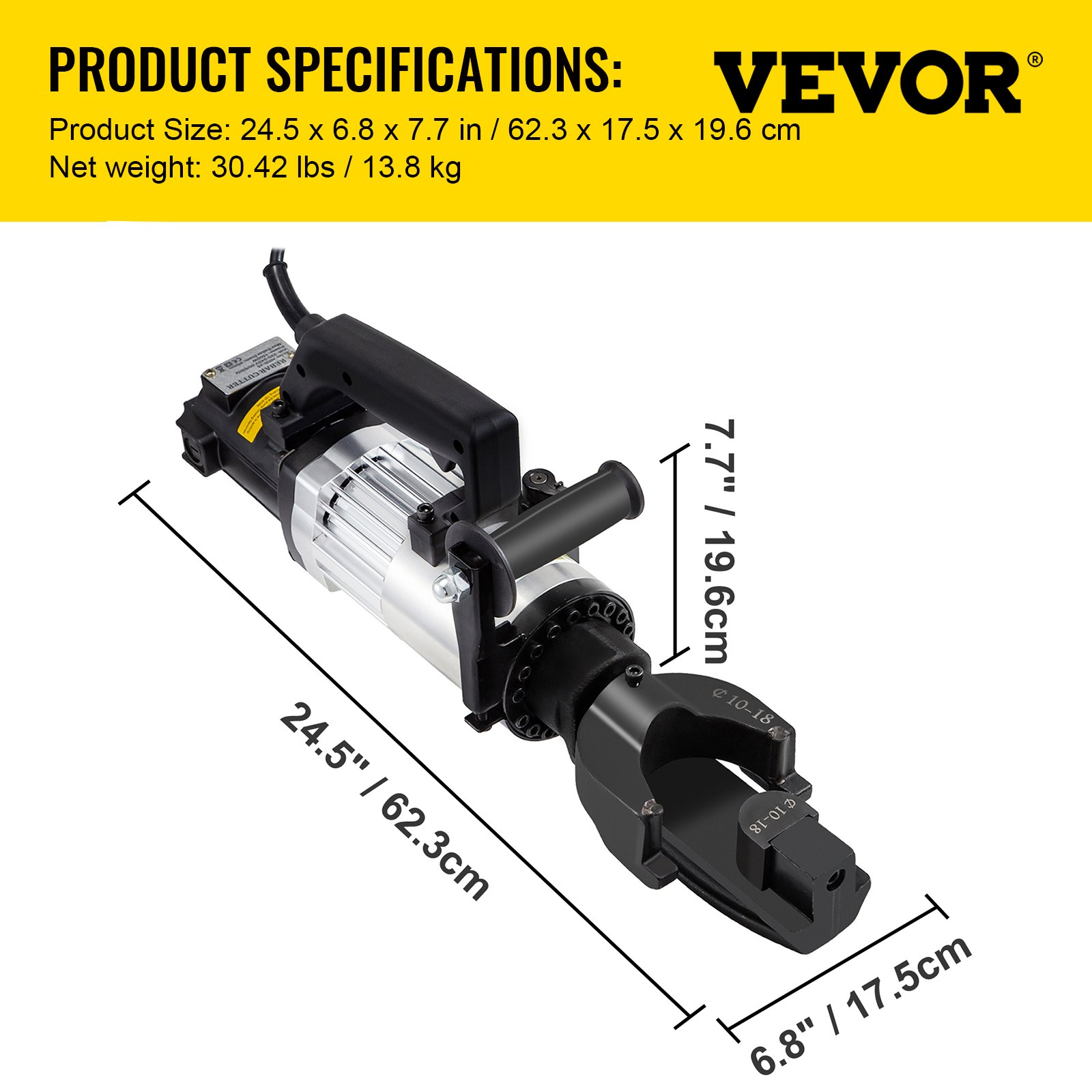 Dobladora de varillas eléctrica de 1, 5 kW | VEVOR
