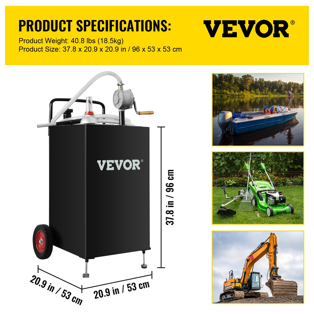 Tanque de gasolina de 30 galones con ruedas | VEVOR