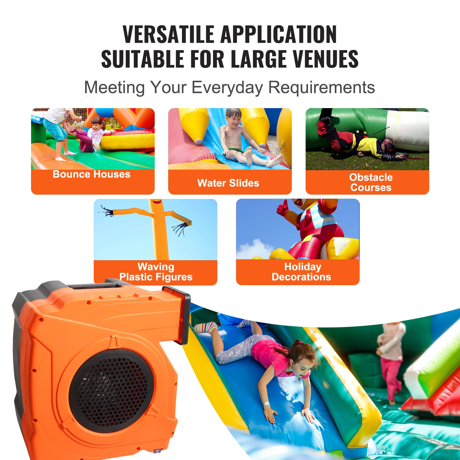 Soplador inflable, 1100 W, 1, 5 y 1, 7 HP | VEVOR