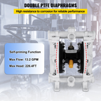 Bomba neumática de doble diafragma, 2.5 GPM | VEVOR