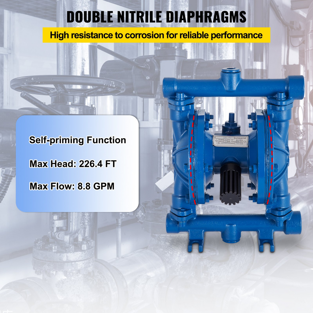 Bomba neumática de doble diafragma, 3 GPM | VEVOR