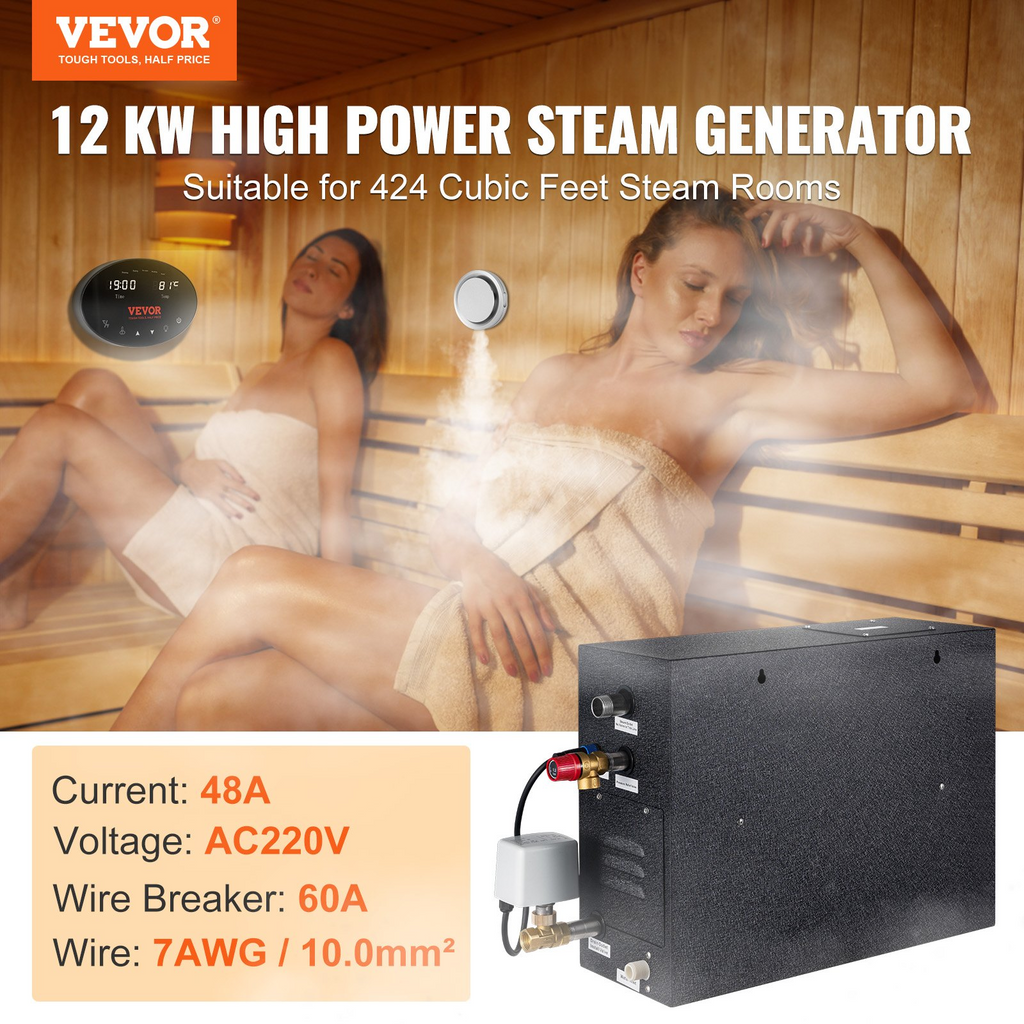 Generador de vapor para ducha de 12 kW | VEVOR