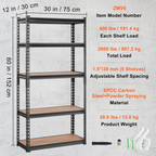 Estantería de almacenamiento, ajustable de 5 niveles SXHJC12DX3 | VEVOR