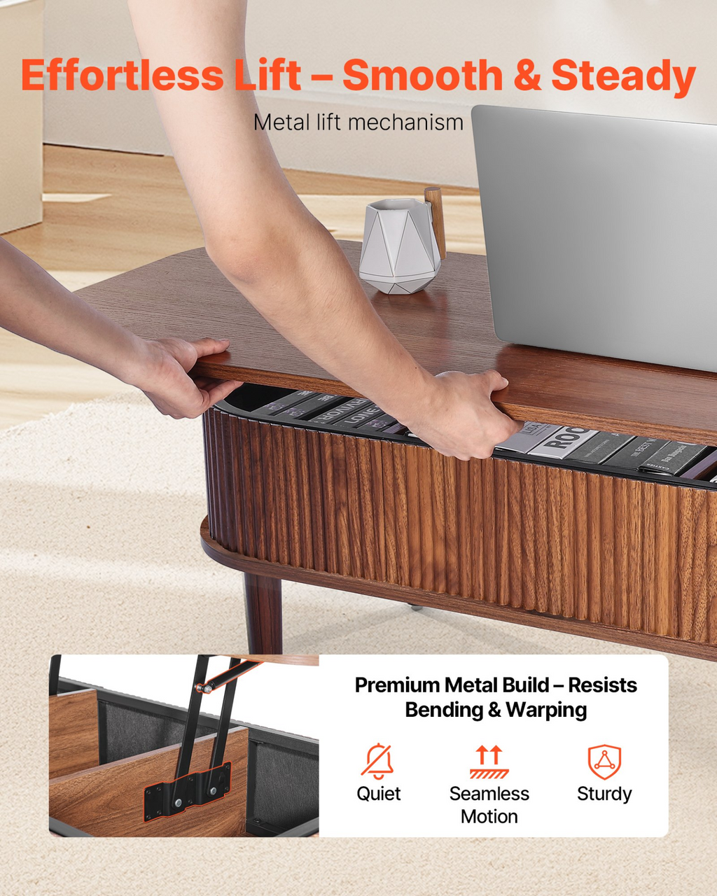 Mesa de centro de 99, 4 cm con tapa elevable | VEVOR
