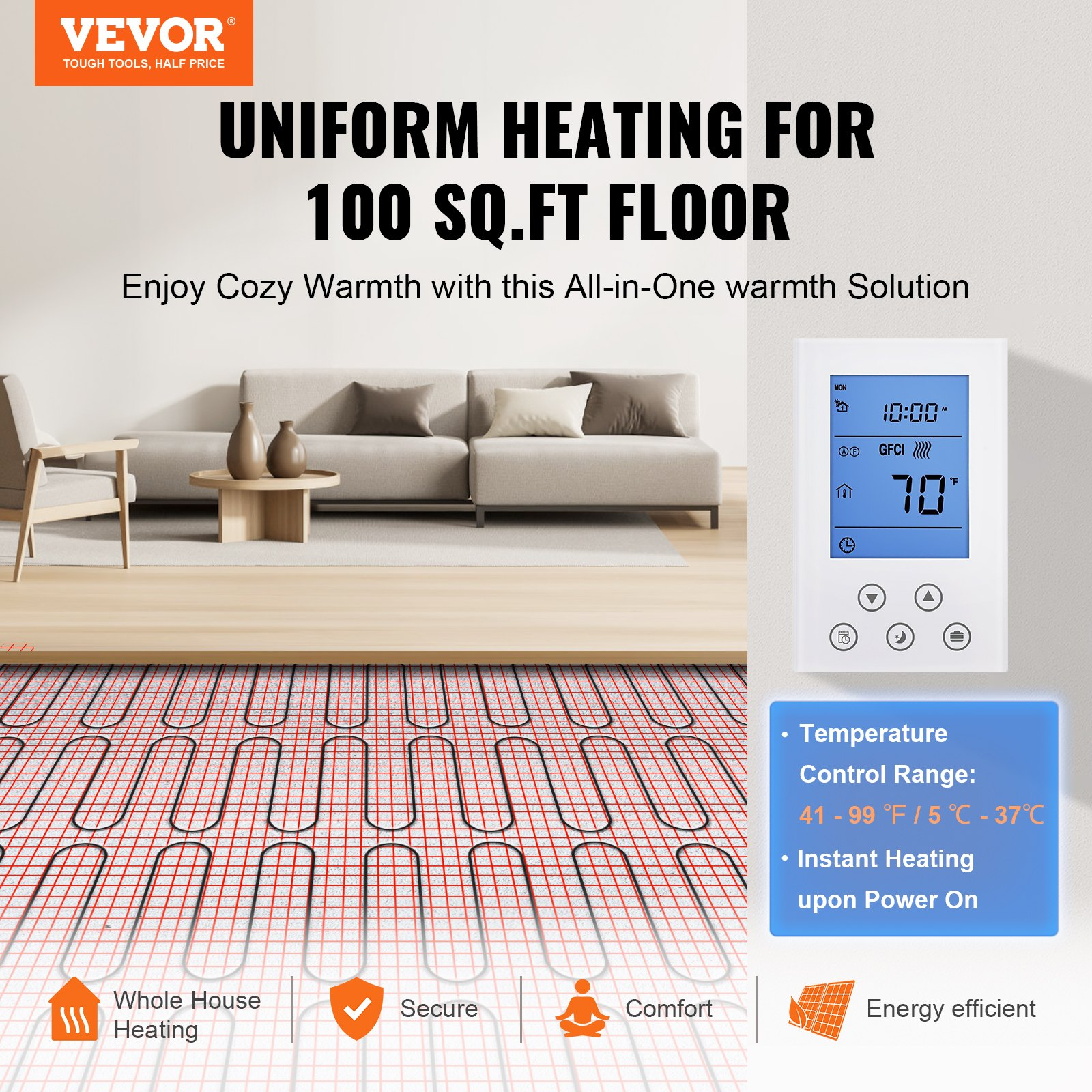 Alfombrilla calefactora para suelos | VEVOR