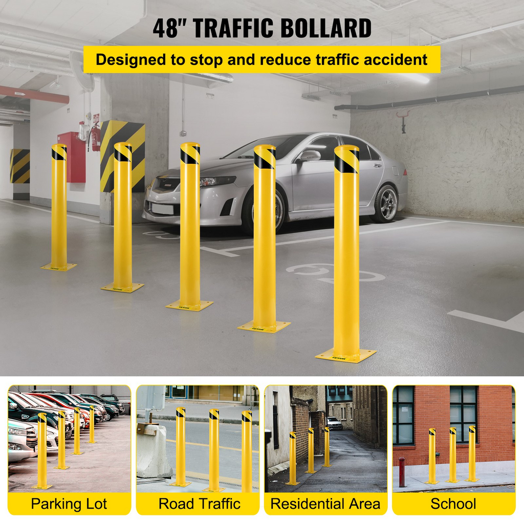 Bolardo de seguridad de 122 x | VEVOR