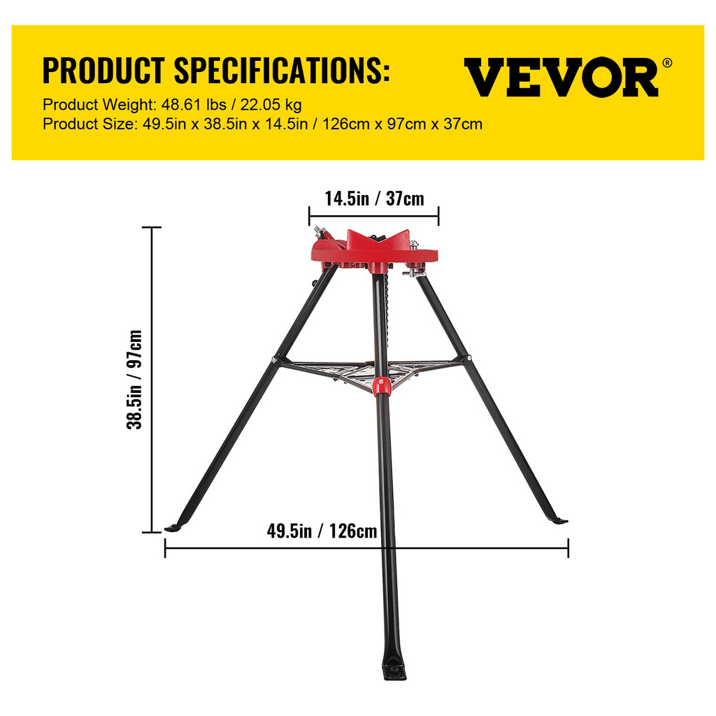 Tornillo de banco para tuberías con trípode 460-6 | VEVOR
