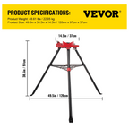 Tornillo de banco para tuberías con trípode 460-6 | VEVOR