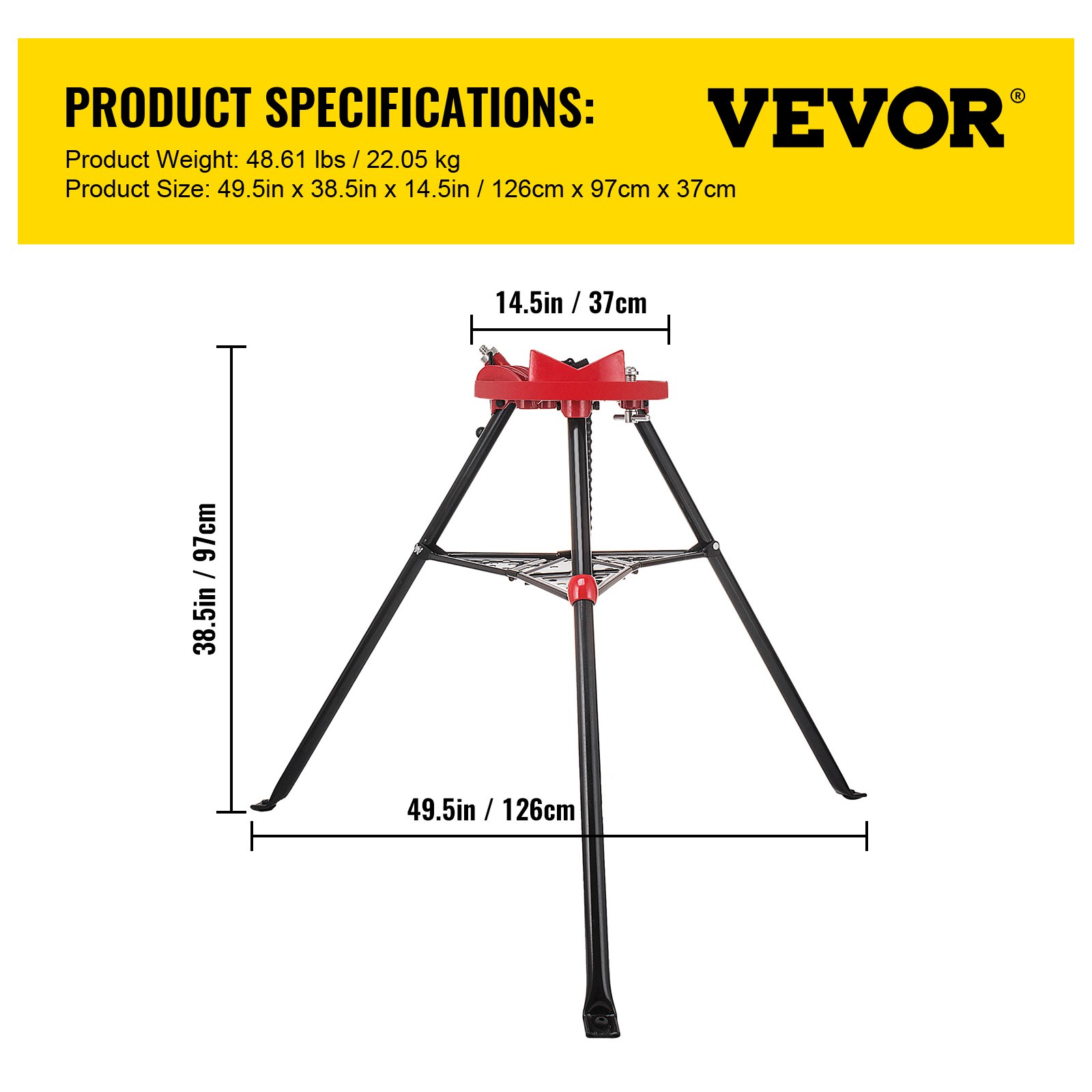 Tornillo de banco para tuberías con trípode 460-6 | VEVOR