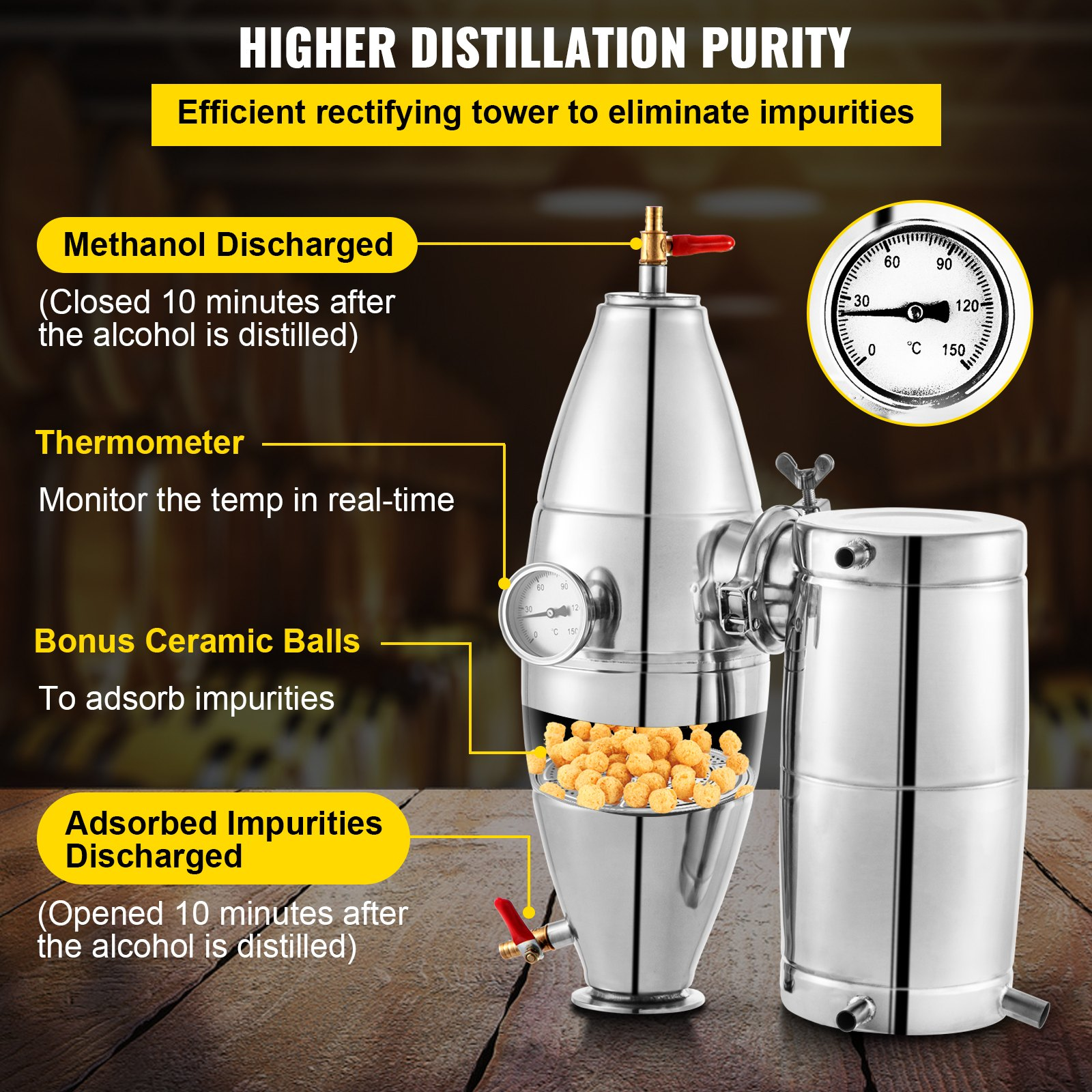 Destilador de agua y alcohol de 70 litros | VEVOR
